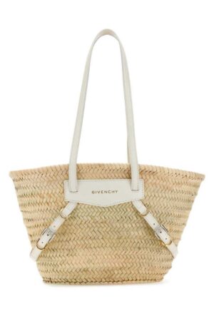 Givenchy Woven Straw Tote Bag White