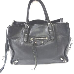 Balenciaga Paper A6 Handbag Leather Black