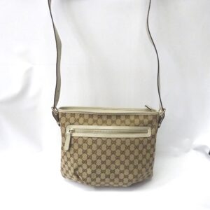 Gucci GG Canvas Crossbody Shoulder Bag Beige