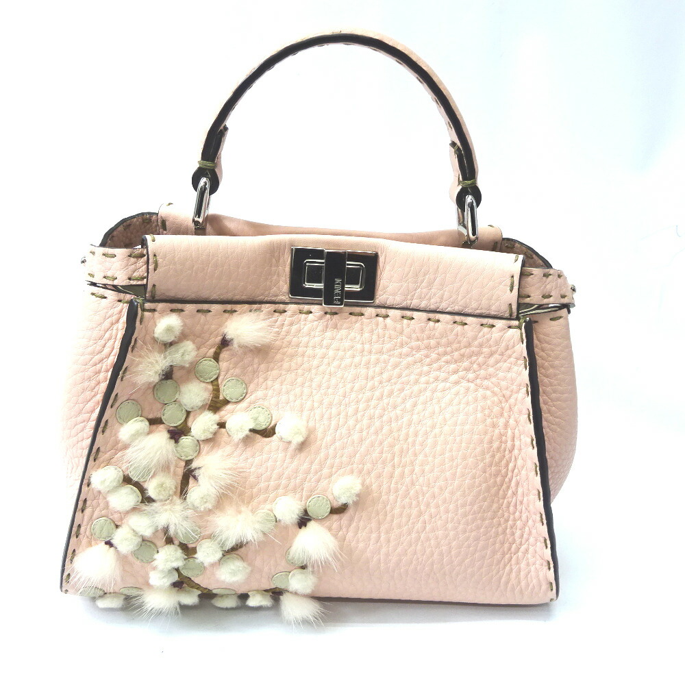 Fendi Handbag Peekaboo Iconic Mini Powder Pink