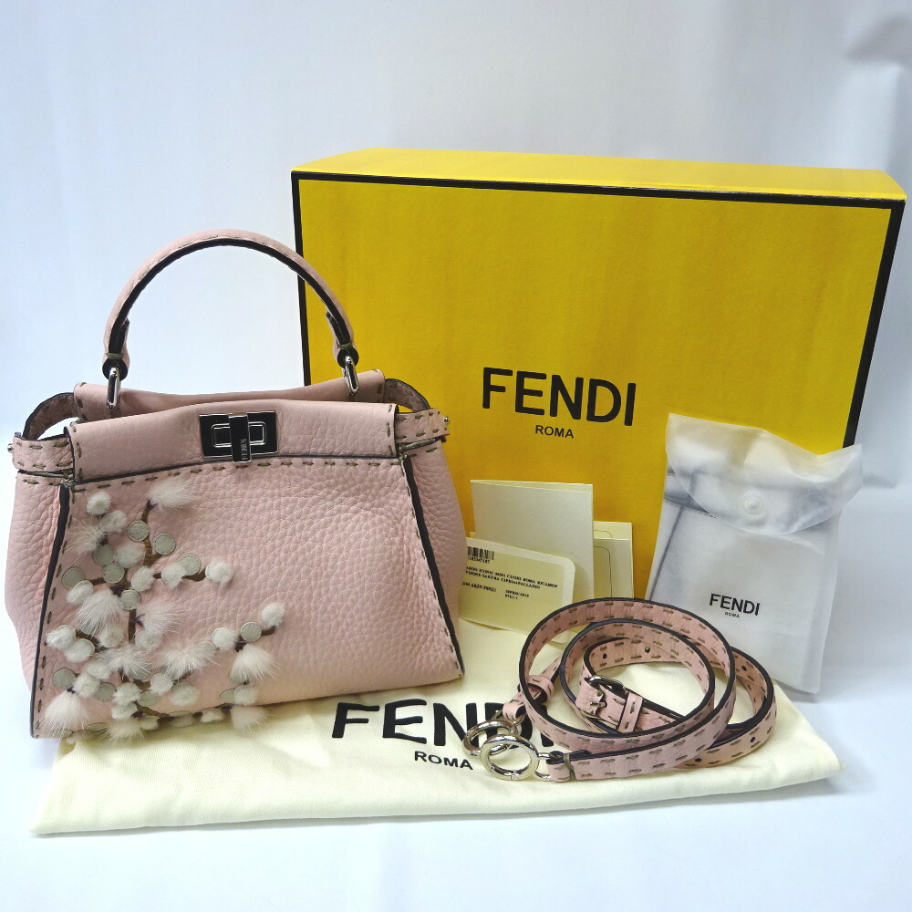 Fendi Handbag Peekaboo Iconic Mini Powder Pink - Image 3