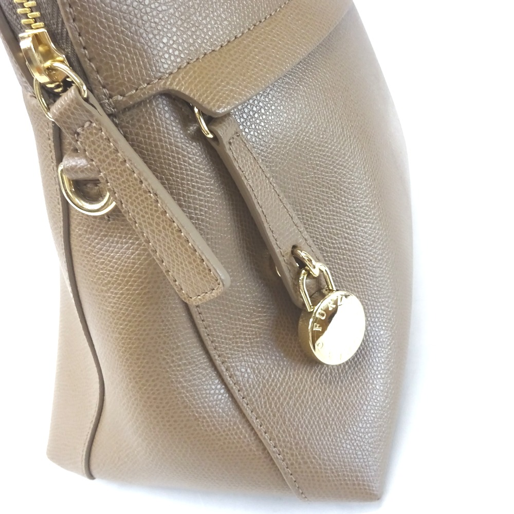 Furla Color Daino Piper 2Way Handbag Beige Camel - Image 12