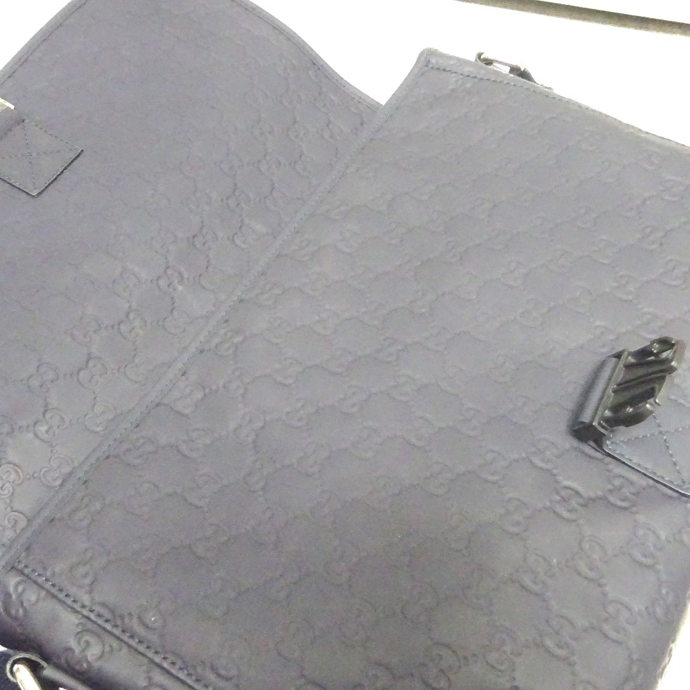 Gucci Guccissima Crossbody Messenger Bag Black - Image 13