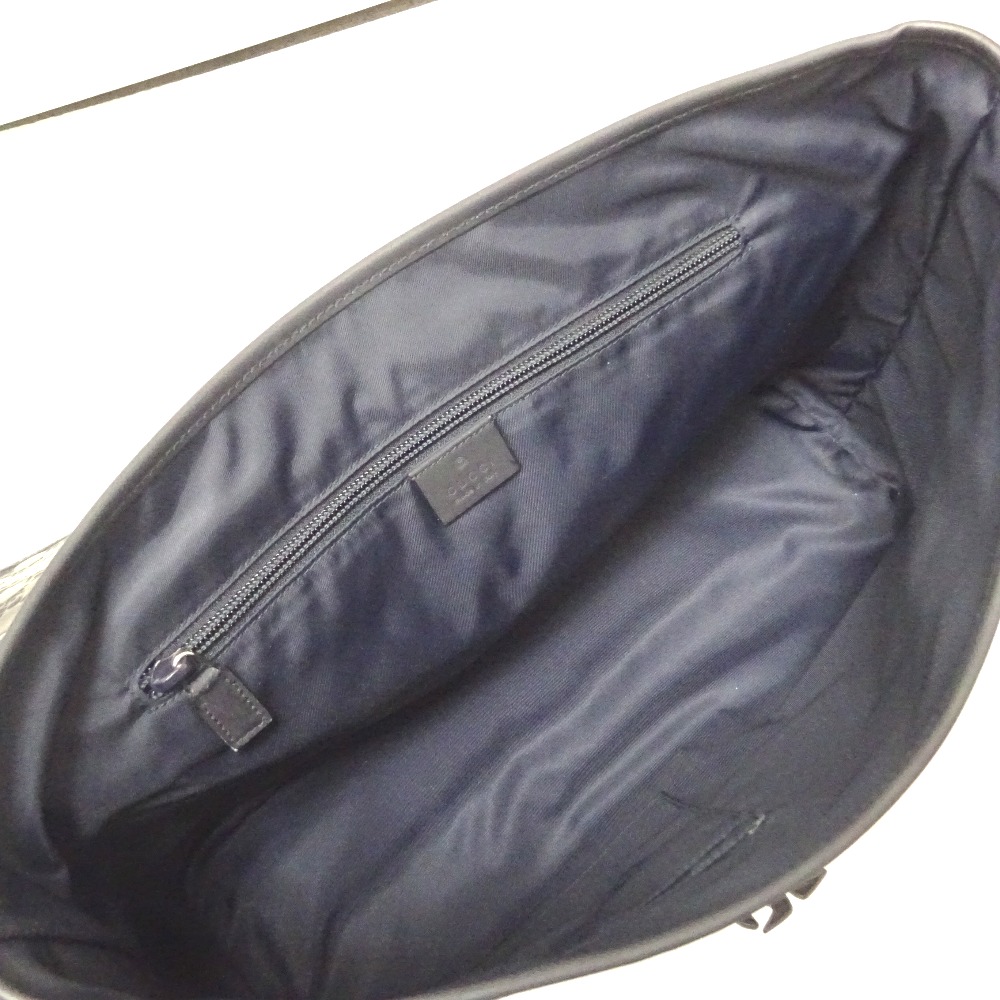 Gucci Guccissima Crossbody Messenger Bag Black - Image 14