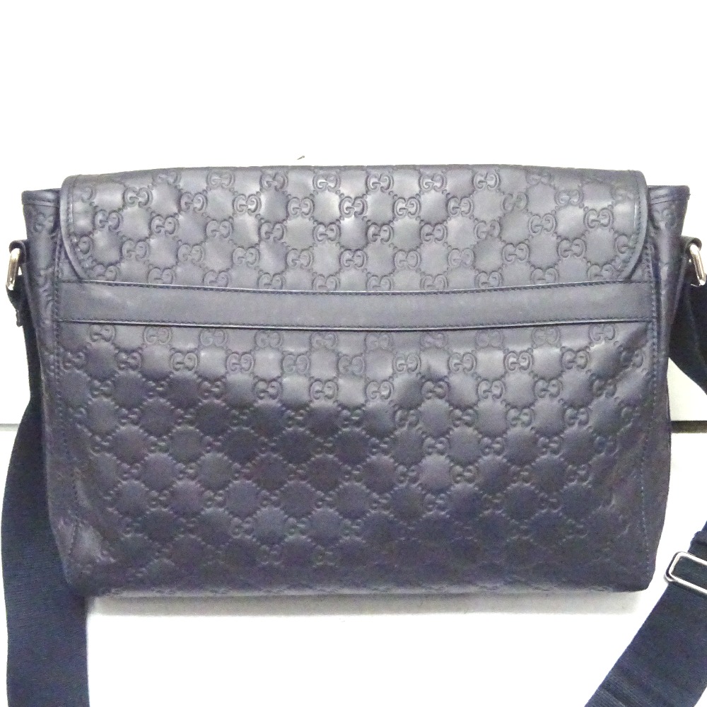 Gucci Guccissima Crossbody Messenger Bag Black - Image 6