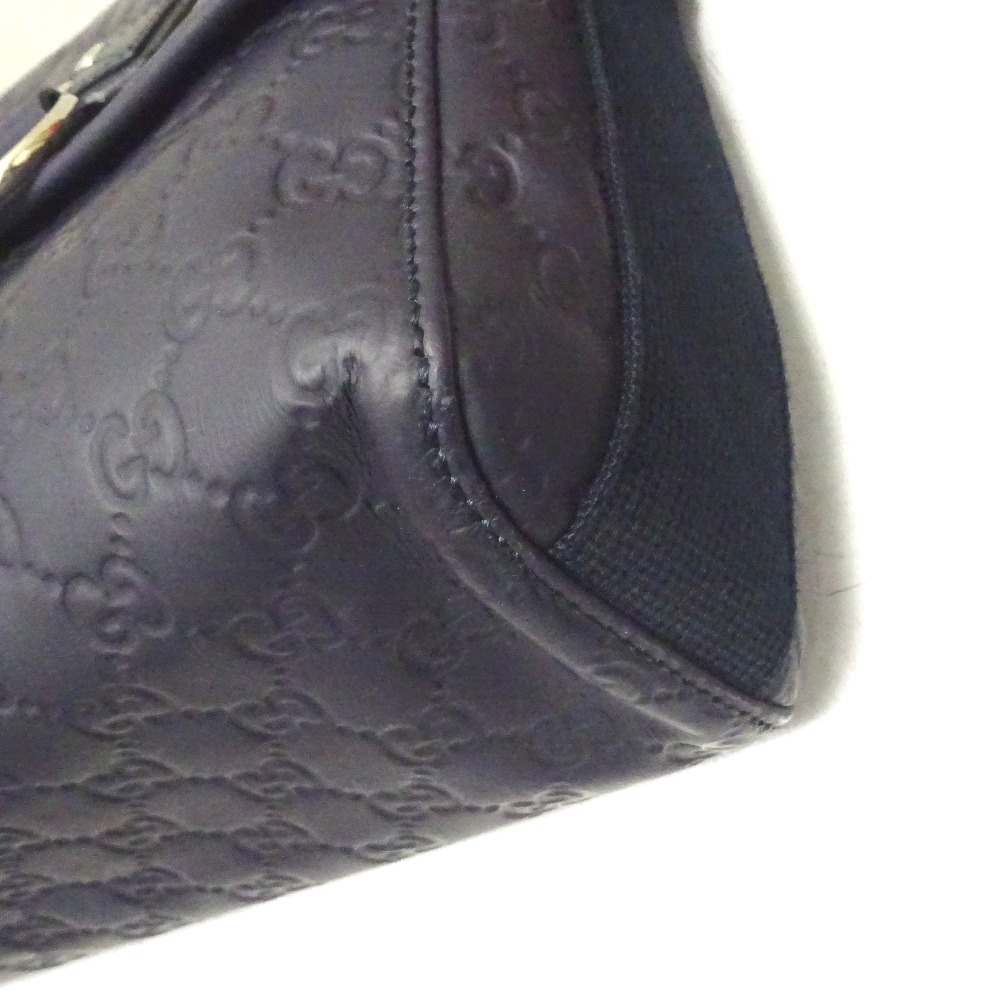Gucci Guccissima Crossbody Messenger Bag Black - Image 8