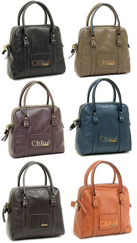 Chloe Eclipse Bowling Leather Tote Bag Brown