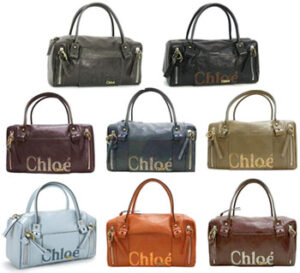 Chloe Eclipse Shoulder Bag Leather Boston Bag Maron Brown