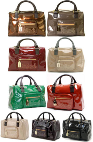 Chloe Nova Mini Boston Leather Bag Taupe Gray