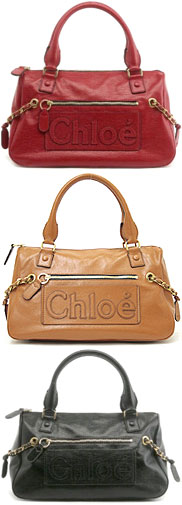 Chloe Boston Bag Haley Leather Shoulder Bag Red