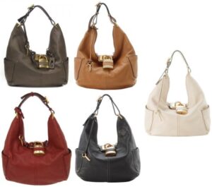 Chloe Small Hobo Leather Shoulder Bag Gray