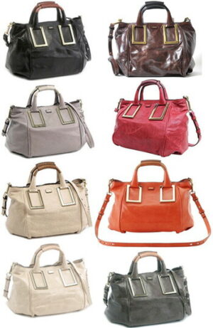 Chloe Ethel Leather 2WAY Handbag Black