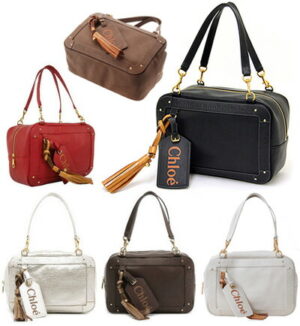 Chloe Eden Leather Mini Boston Bag Black