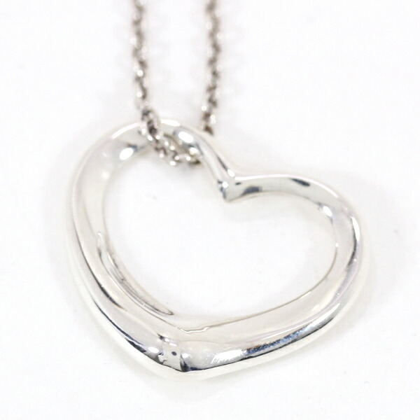 Tiffany Elsa Peretti Open Heart Necklace Silver