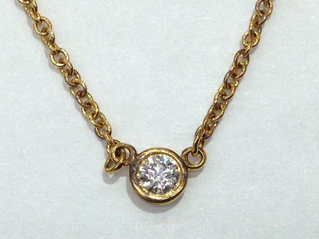 Tiffany Visor Yard Necklace Gold Diamond
