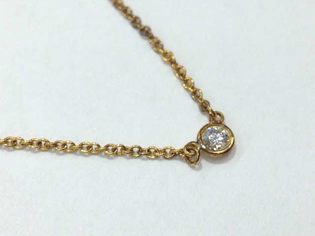 Tiffany Visor Yard Necklace Gold Diamond - Image 3