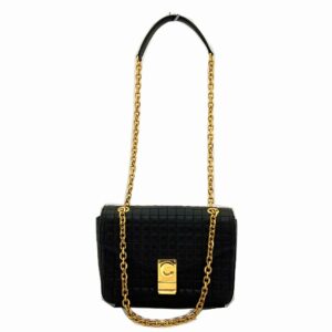Celine Chain Shoulder Bag Leather Black