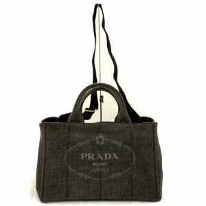 Prada Canapa Shoulder Bag Denim Black
