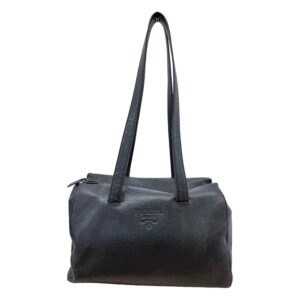 Prada Leather Boston Tote Bag Navy