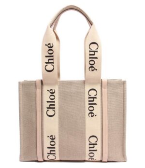 Chloe Woody Tote Bag Cement Pink