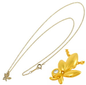 Tiffany Olive Leaf Diamond Pendant Necklace 18K Rose Gold