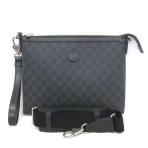 Gucci GG Supreme Canvas Messenger Shoulder Bag Beige Brown