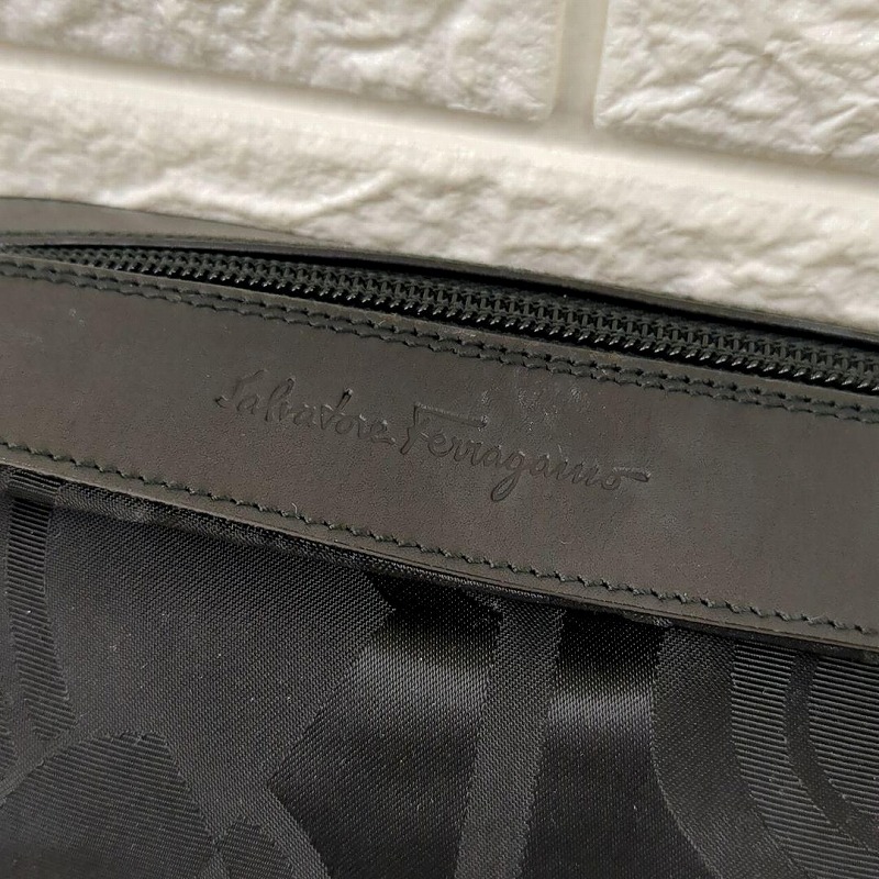 Salvatore Ferragamo Nylon Cosmetic Pouch Black - Image 3