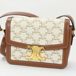 Celine Teen Triomphe Shoulder Bag Calf Leather White