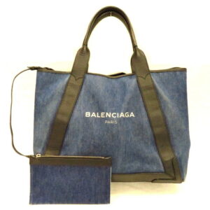 Balenciaga Denim Tote Bag with Pouch Blue