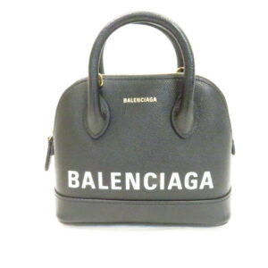 Balenciaga Bill Top Handle Shoulder Bag Leather Black