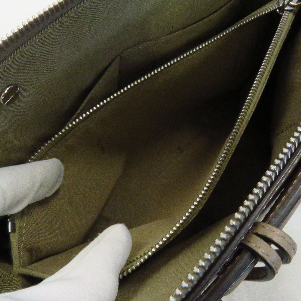 Fendi By The Way 2Way Hand Shoulder Bag Leather Gray Beige - Image 10