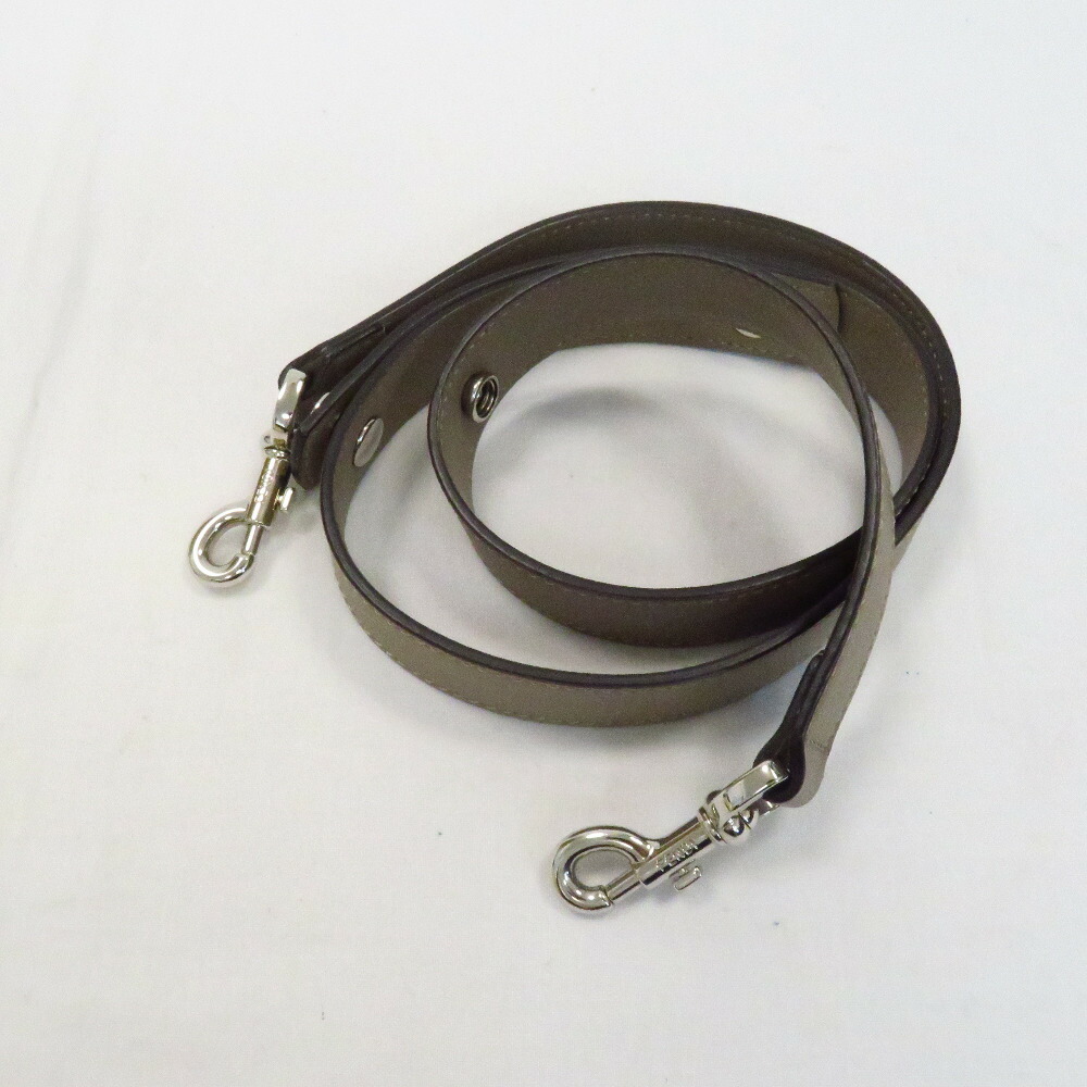 Fendi By The Way 2Way Hand Shoulder Bag Leather Gray Beige - Image 11