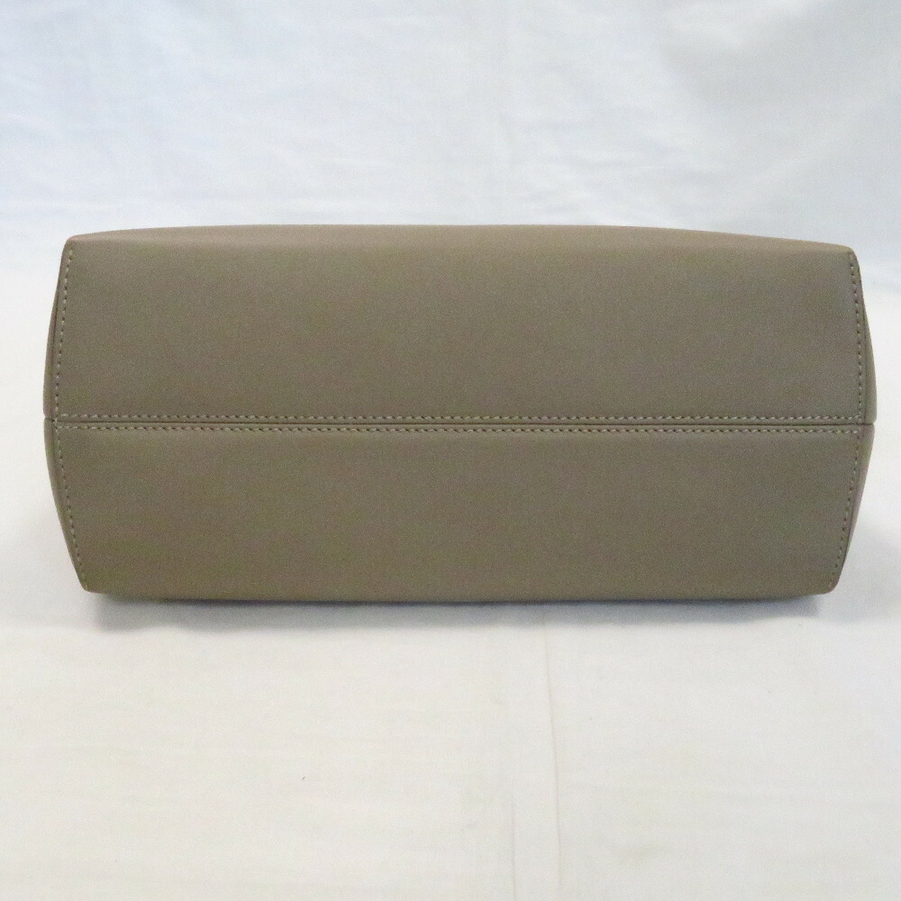 Fendi By The Way 2Way Hand Shoulder Bag Leather Gray Beige - Image 8