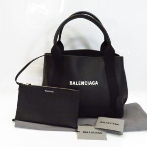 Balenciaga Navy Hippo S Tote Bag Leather Black