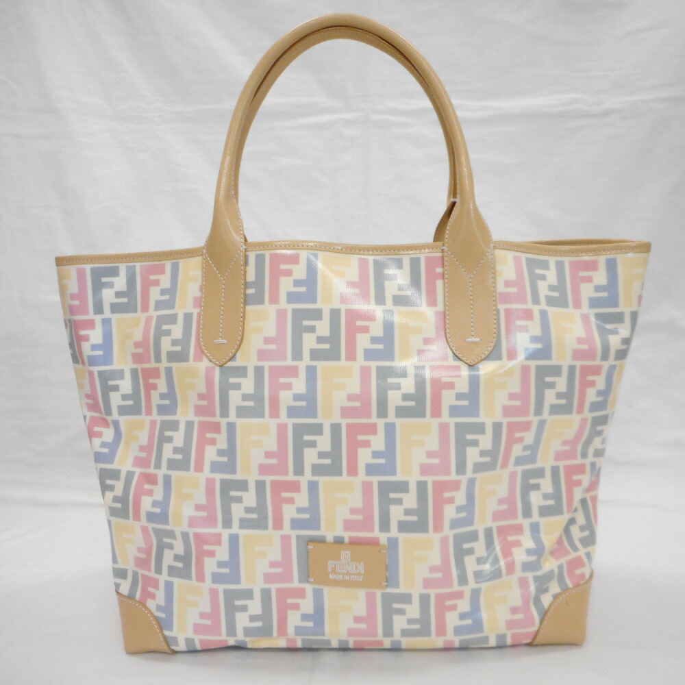 Fendi Tote Bag Beige Multicolor
