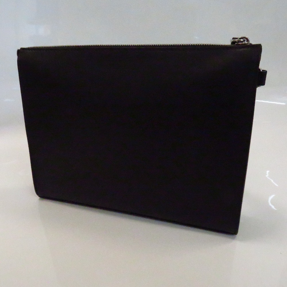 Fendi Clutch Bag Logo Leather Black - Image 4