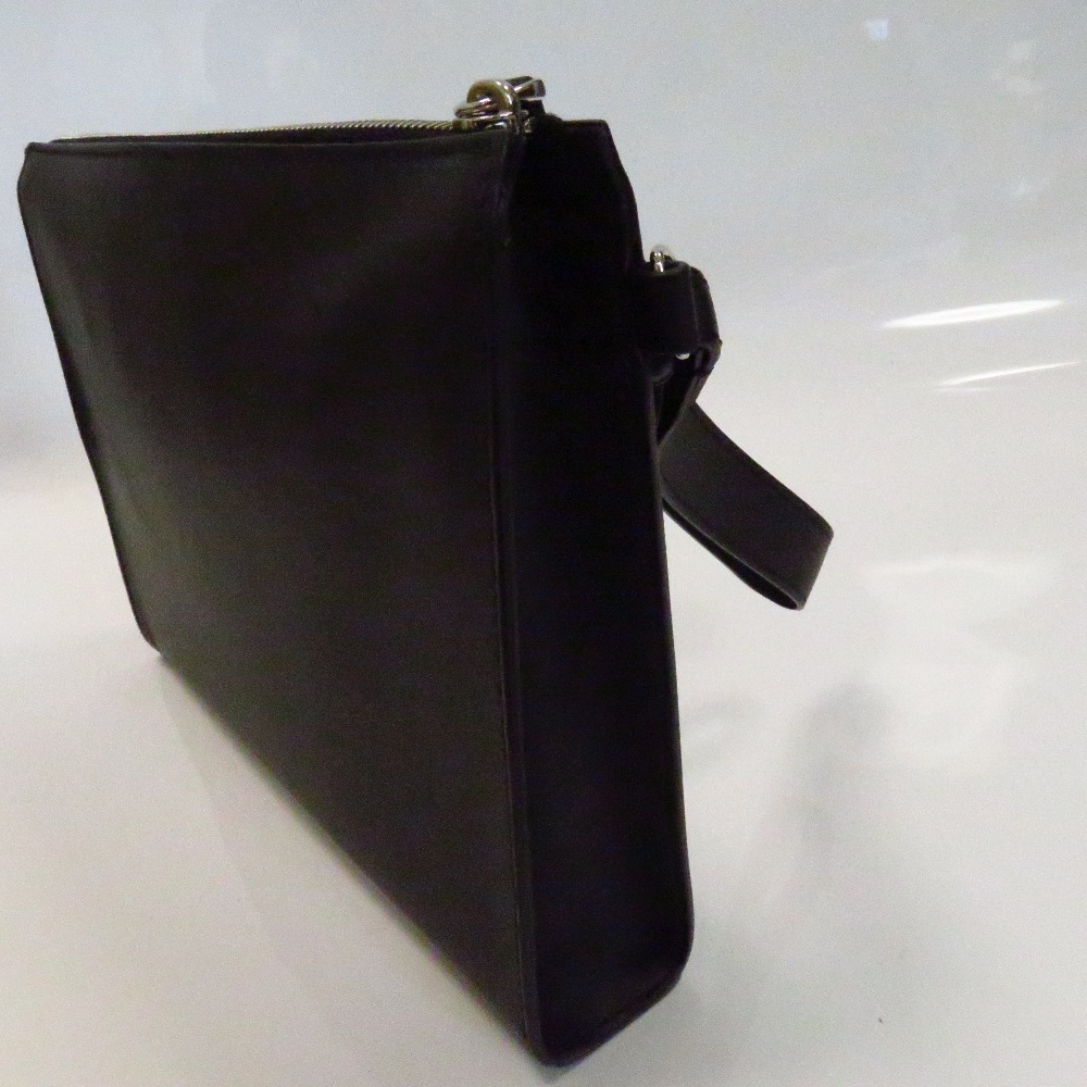 Fendi Clutch Bag Logo Leather Black - Image 5