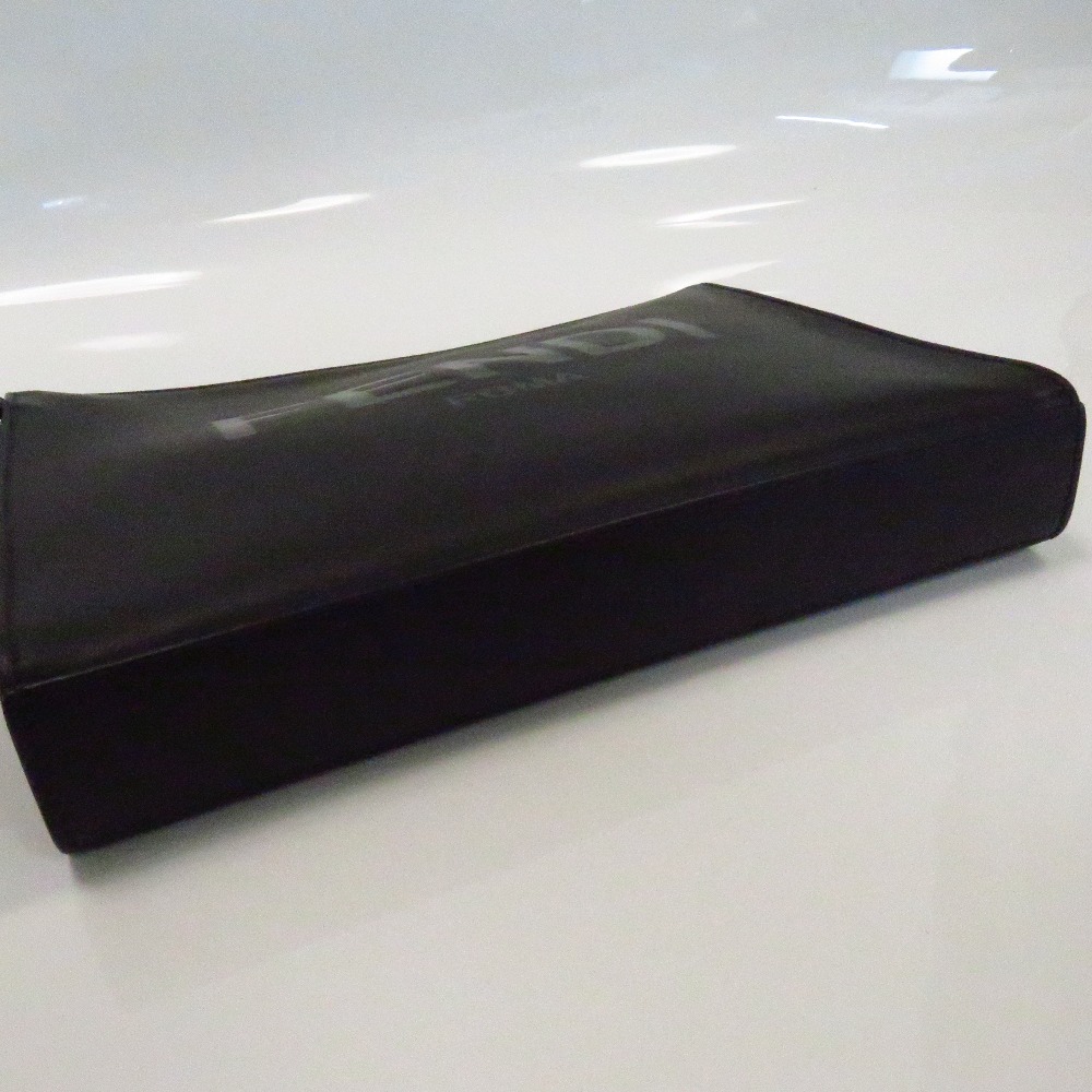 Fendi Clutch Bag Logo Leather Black - Image 6