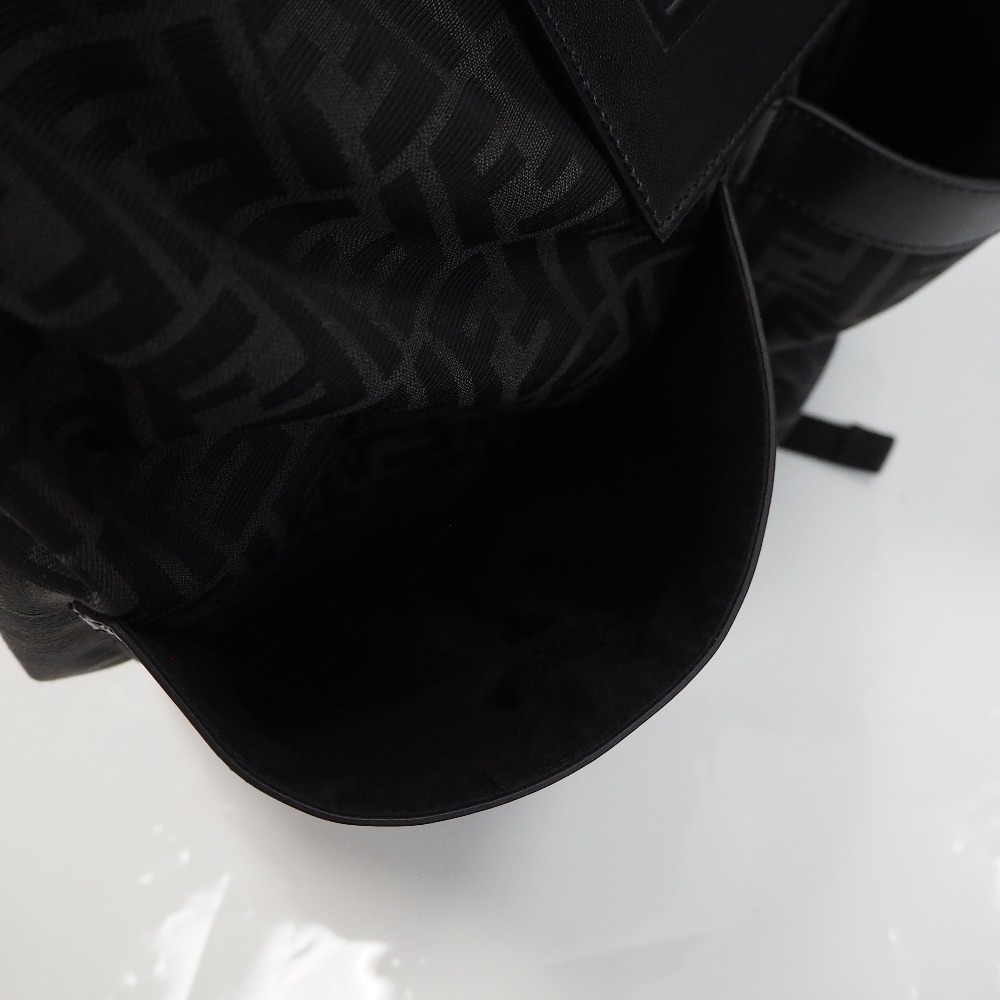 Fendi Backpack FF Fabric Zucca Pattern Black Gray - Image 11