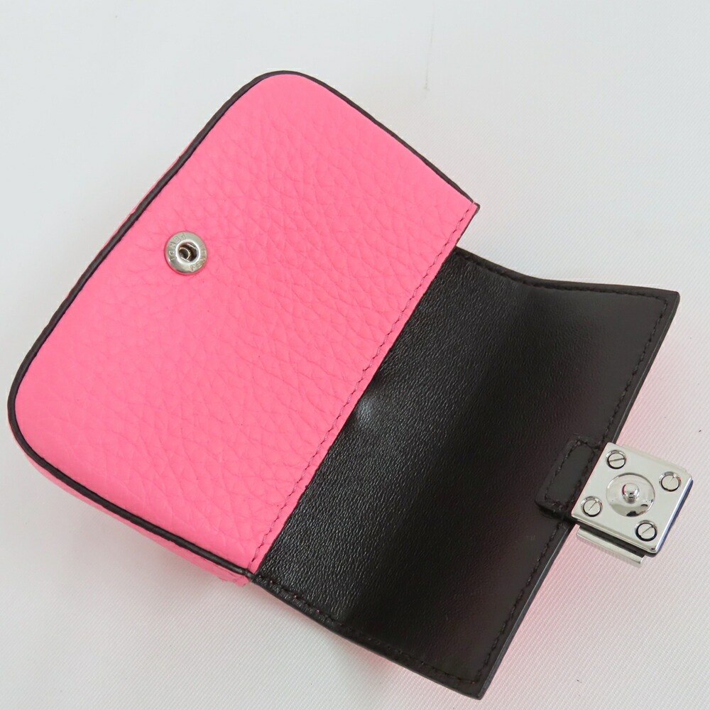 Fendi Mini Pouch Key Ring Pink Leather - Image 9