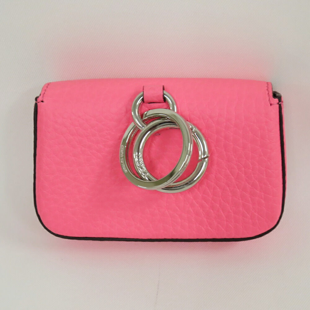 Fendi Mini Pouch Key Ring Pink Leather - Image 6