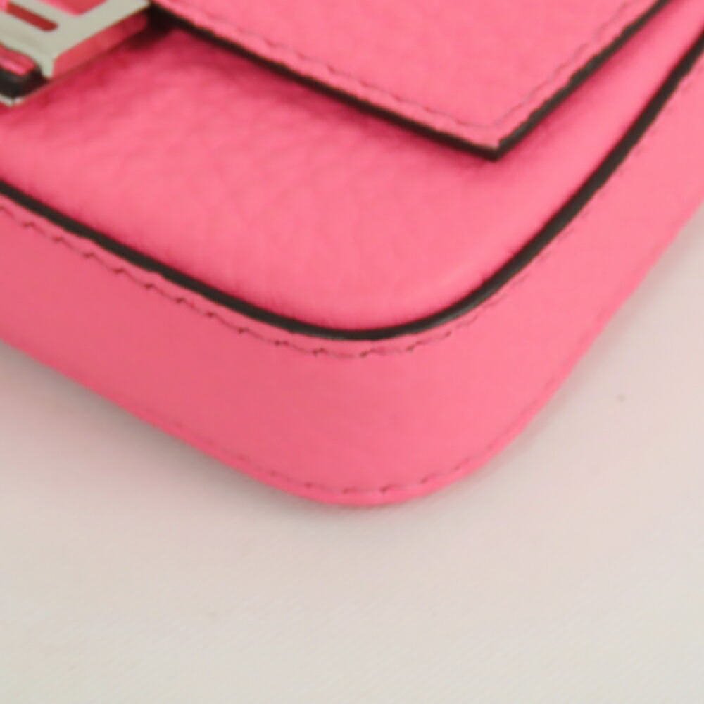 Fendi Mini Pouch Key Ring Pink Leather - Image 4