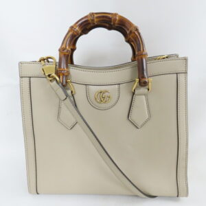 Gucci Diana Small Shoulder Tote Bamboo Bag Beige