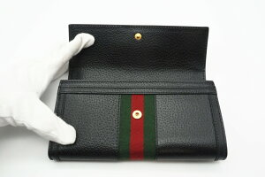 Gucci bi fold long wallet Ophidia Web Continental Black Red Green - Image 8